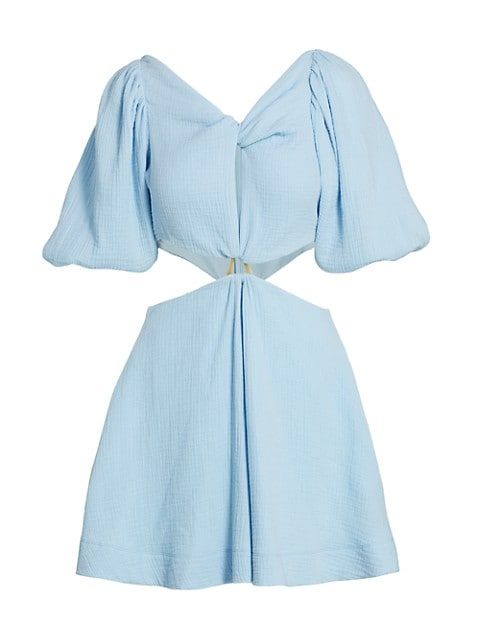 Helen Puff-Sleeve Cutout Dress | Saks Fifth Avenue