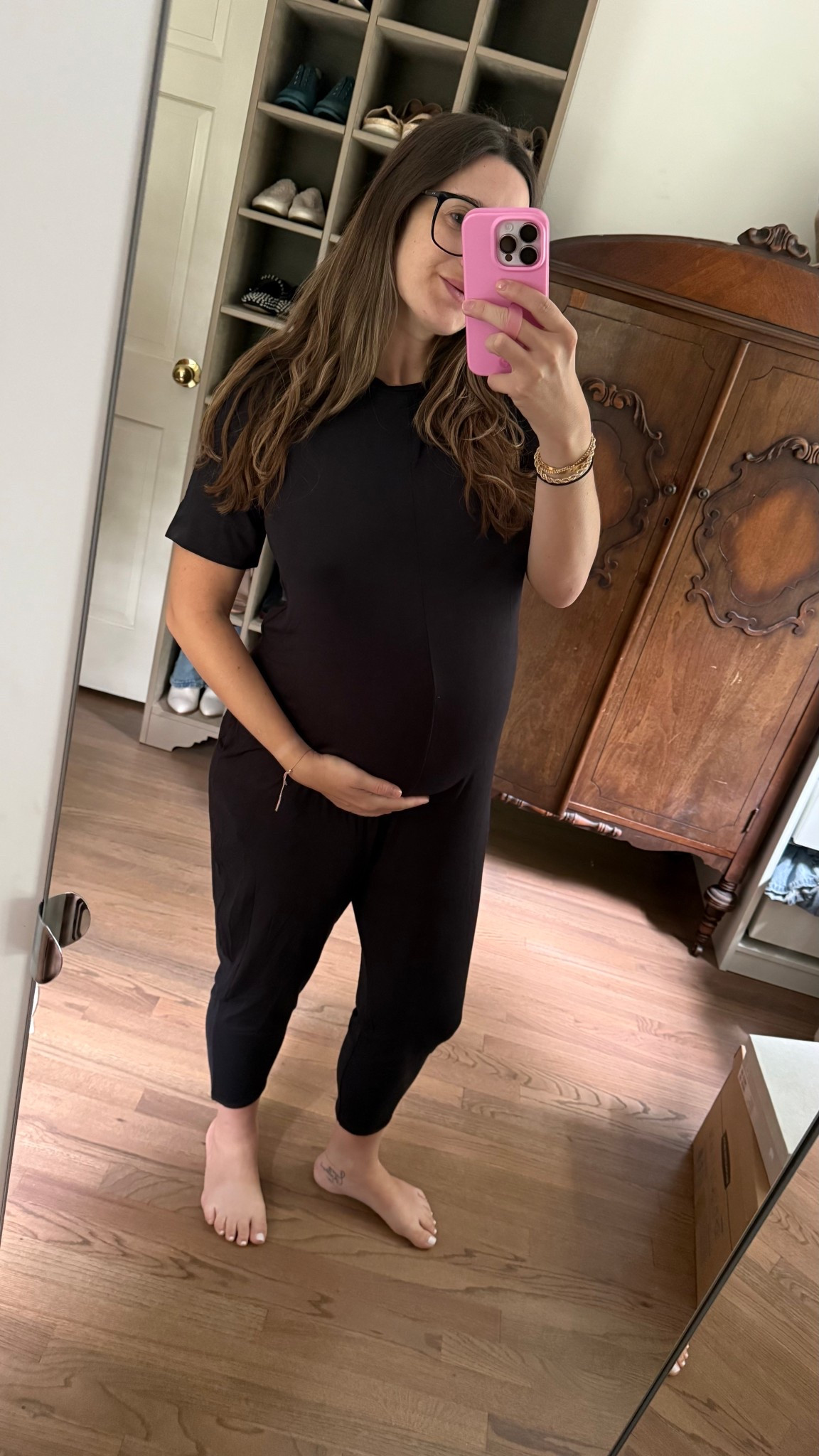 Quince maternity jumpsuit, so comfortable and wearing a size m.
#quincepartner

Use code: INFG-25LIVELYCRAZE10 for 10% off as a new customer

#LTKBump #LTKFindsUnder100 #LTKFamily
