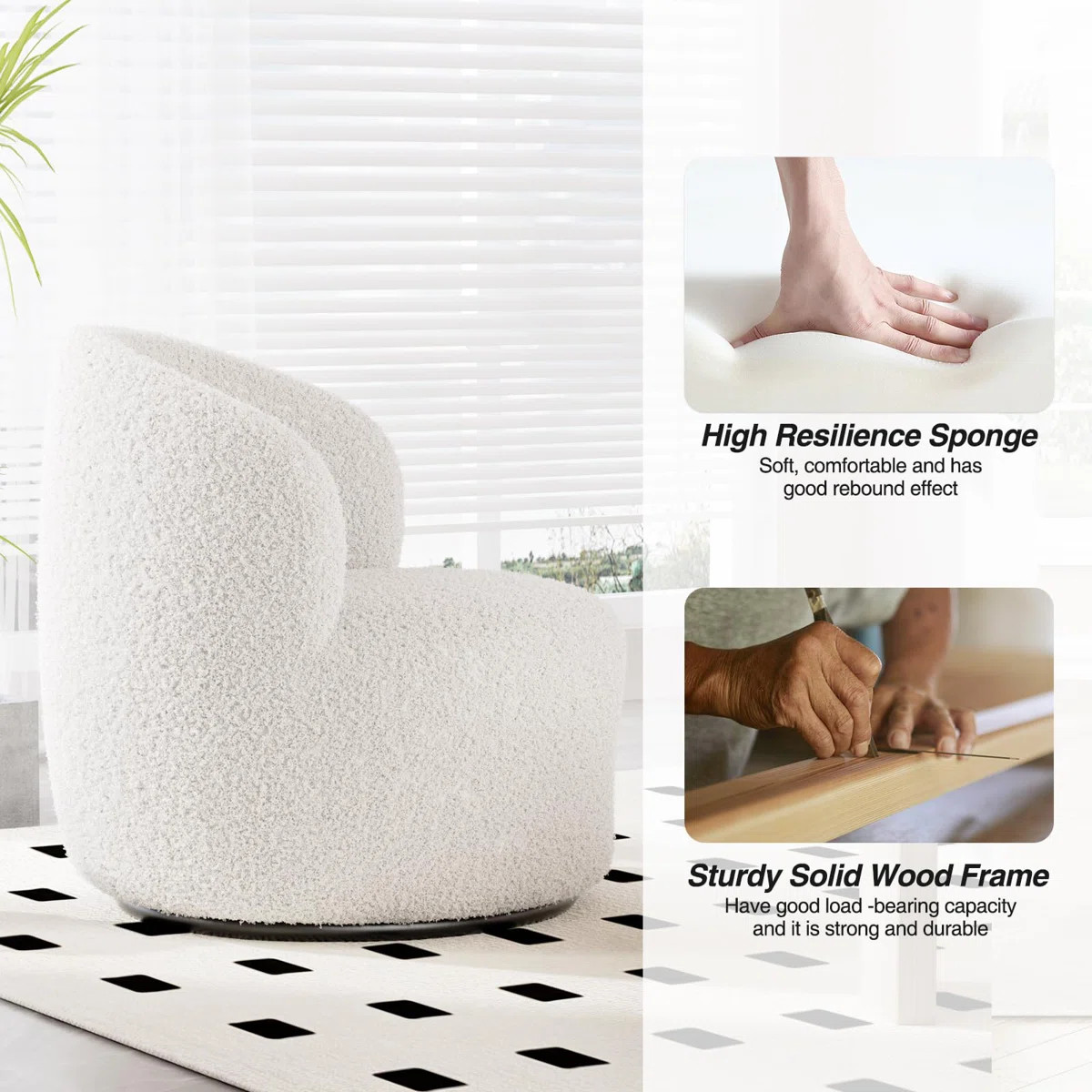 Upholstered Swivel Barrel Chair | Wayfair North America