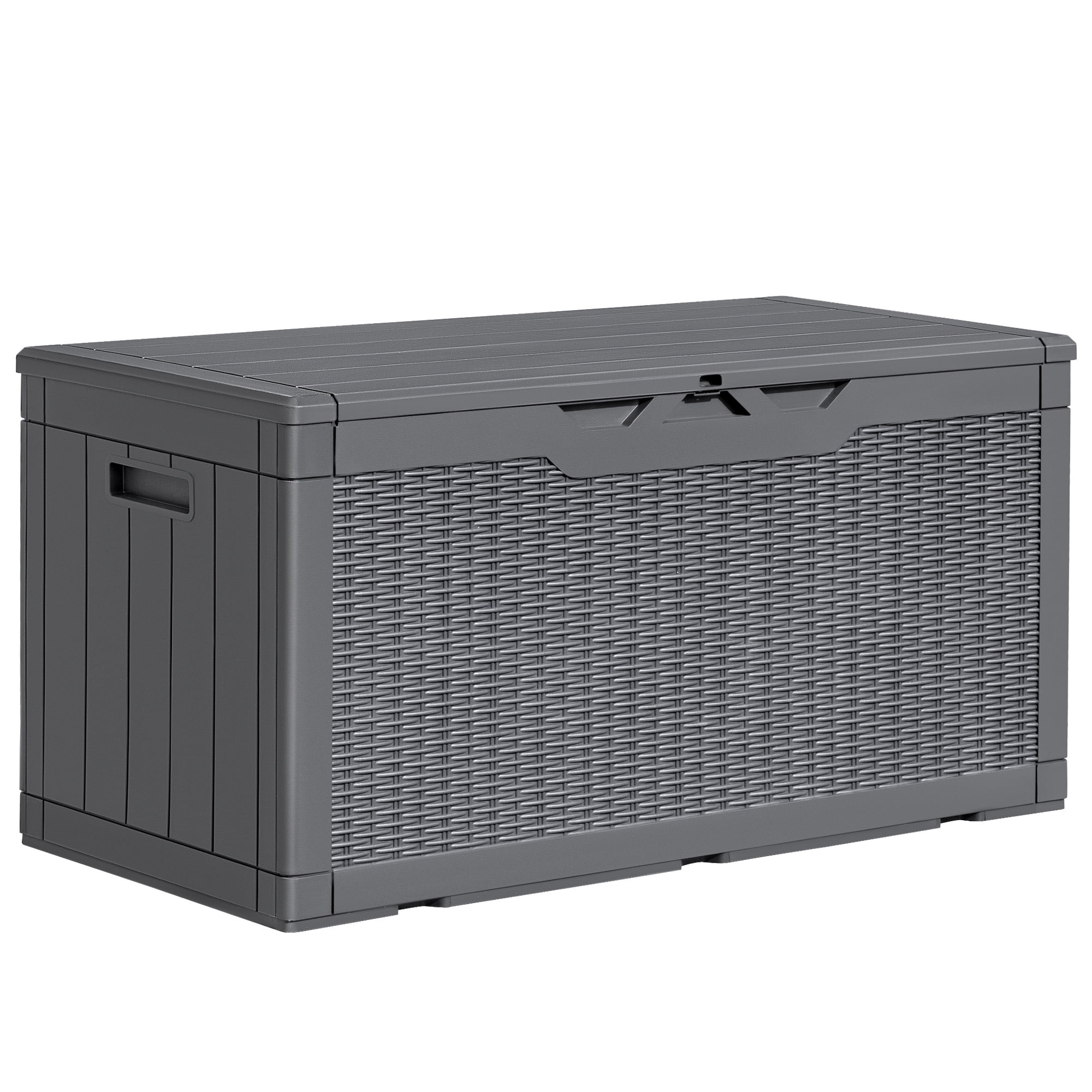 Homall 100 Gallon Outdoor Box Deck Plastic Resin Storage Box, Gray | Walmart (US)