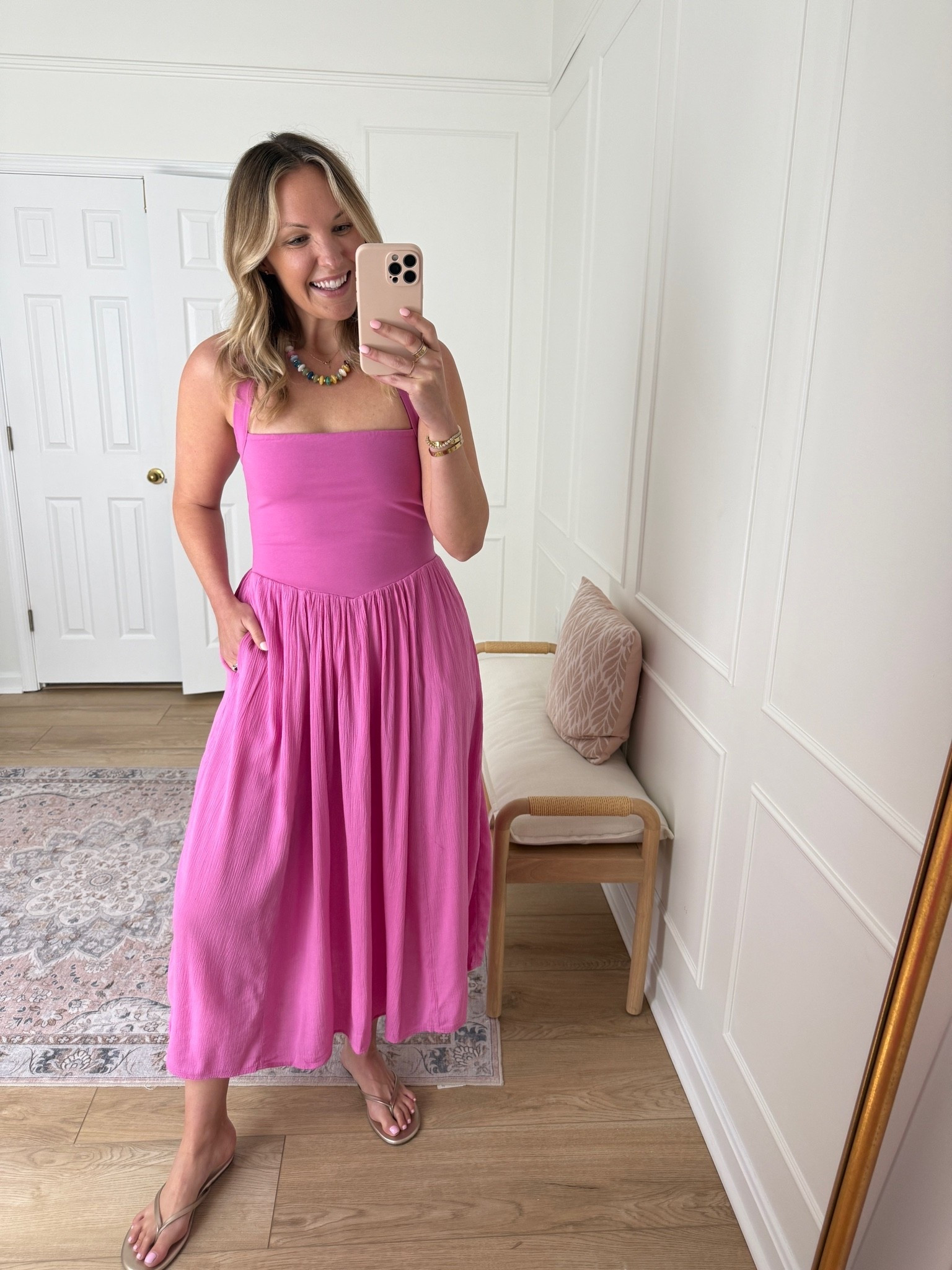 Love this dress from Aerie! I’m wearing a med! date night outfit - summer dress - vacation outfit