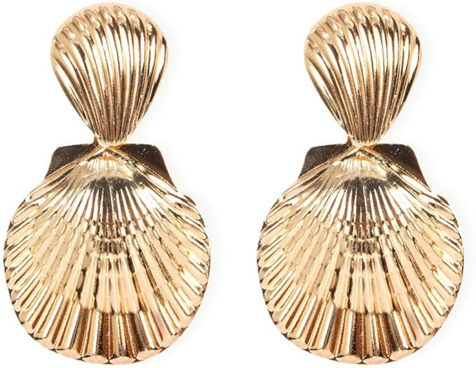 Ladies Earringsscallop Earrings Earrings Metal Seashell Earrings Ear | Amazon (US)