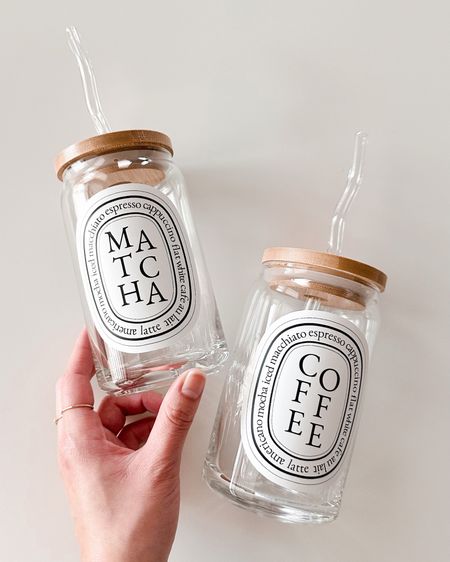 diptyque inspired beer can glasses with bamboo lids + straw! really cute @etsy find 🤓 the hole at the top can fit a boba straw so i may need to pick that one up too! can’t wait to use them! ✌️ {02.26.23}

#LTKhome #LTKunder50 #LTKFind