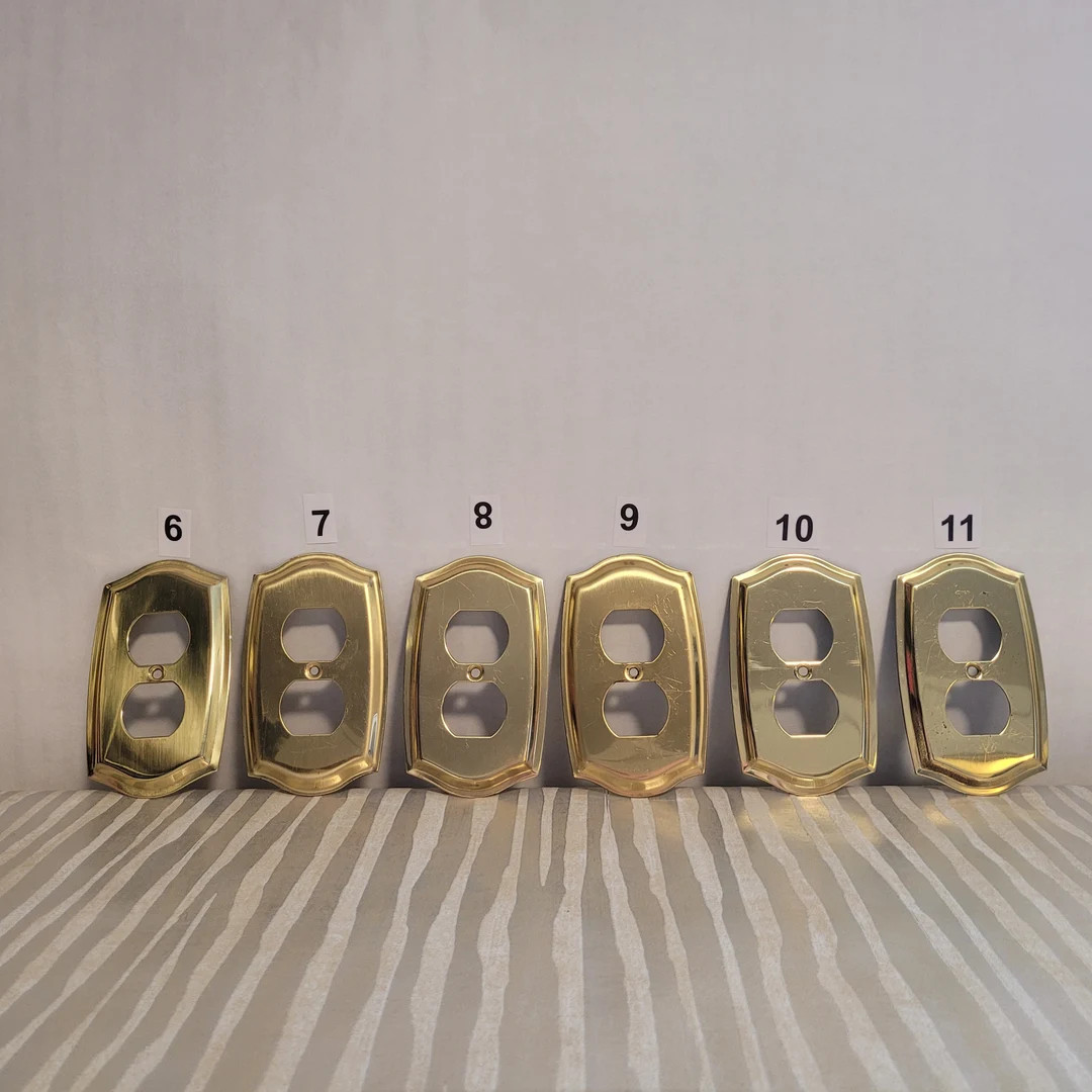 Vintage Brass Outlet and Cable Covers Switchplate - Etsy | Etsy (US)