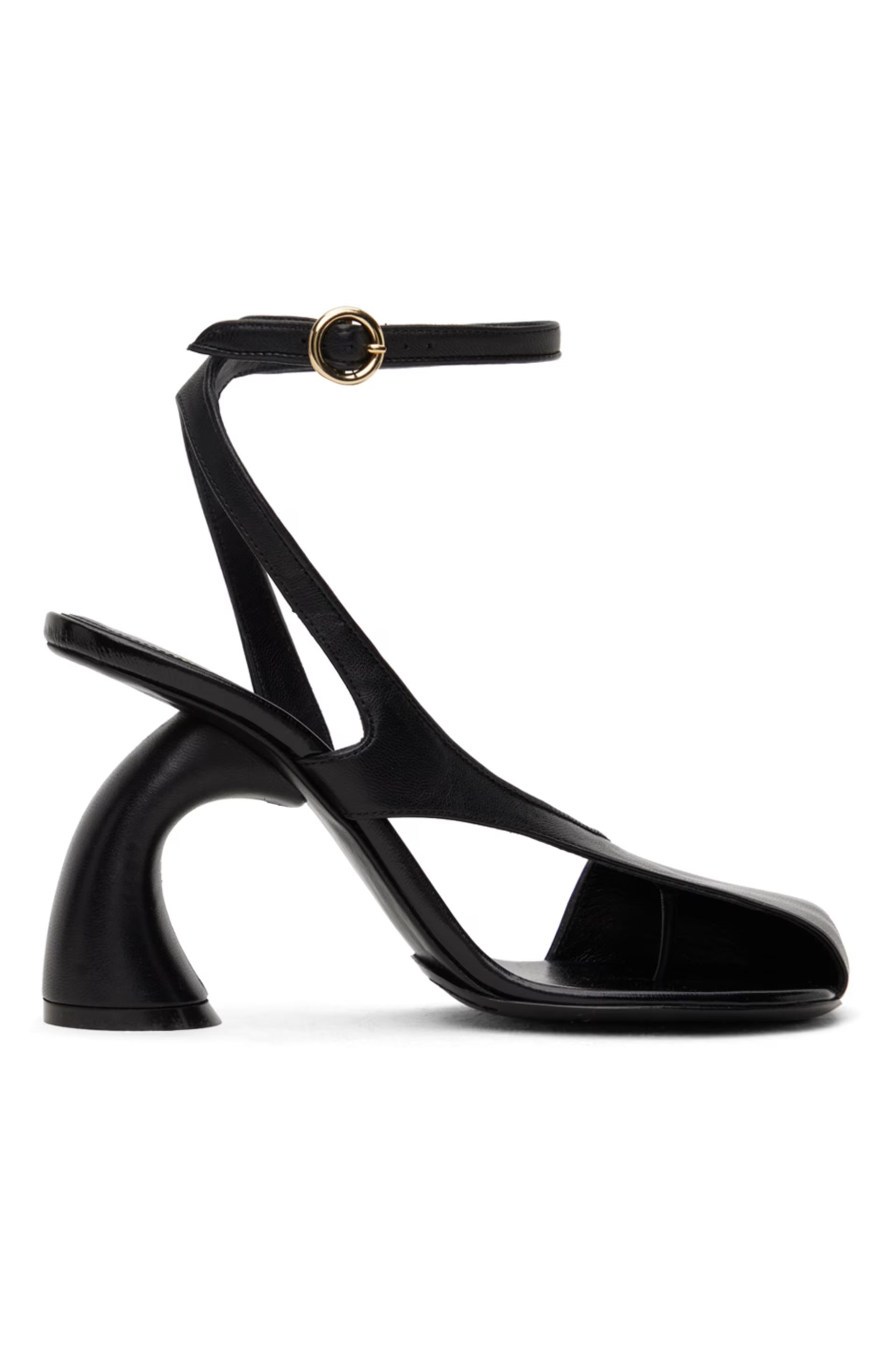 Black Cutout Heeled Sandals | SSENSE