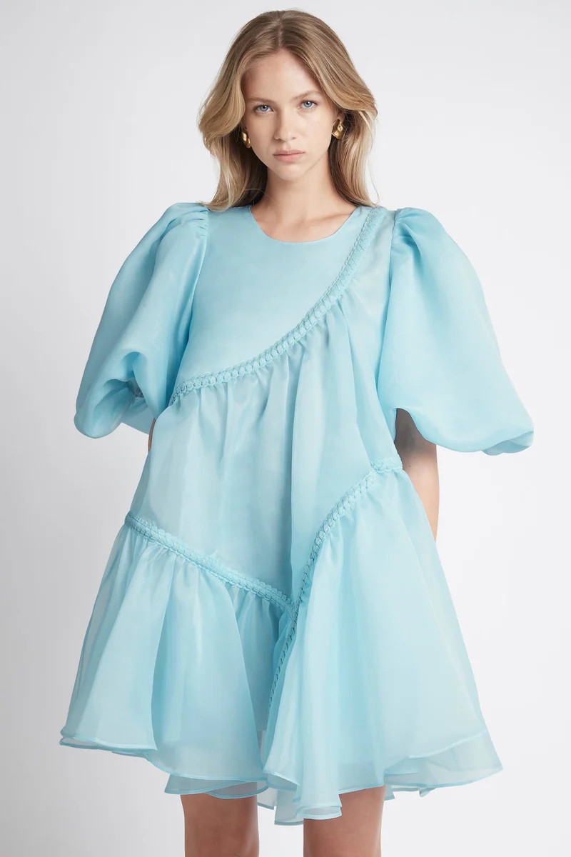 Riviera Asymmetric Braided Puff Sleeve Smock Dress | Aje.(Global)