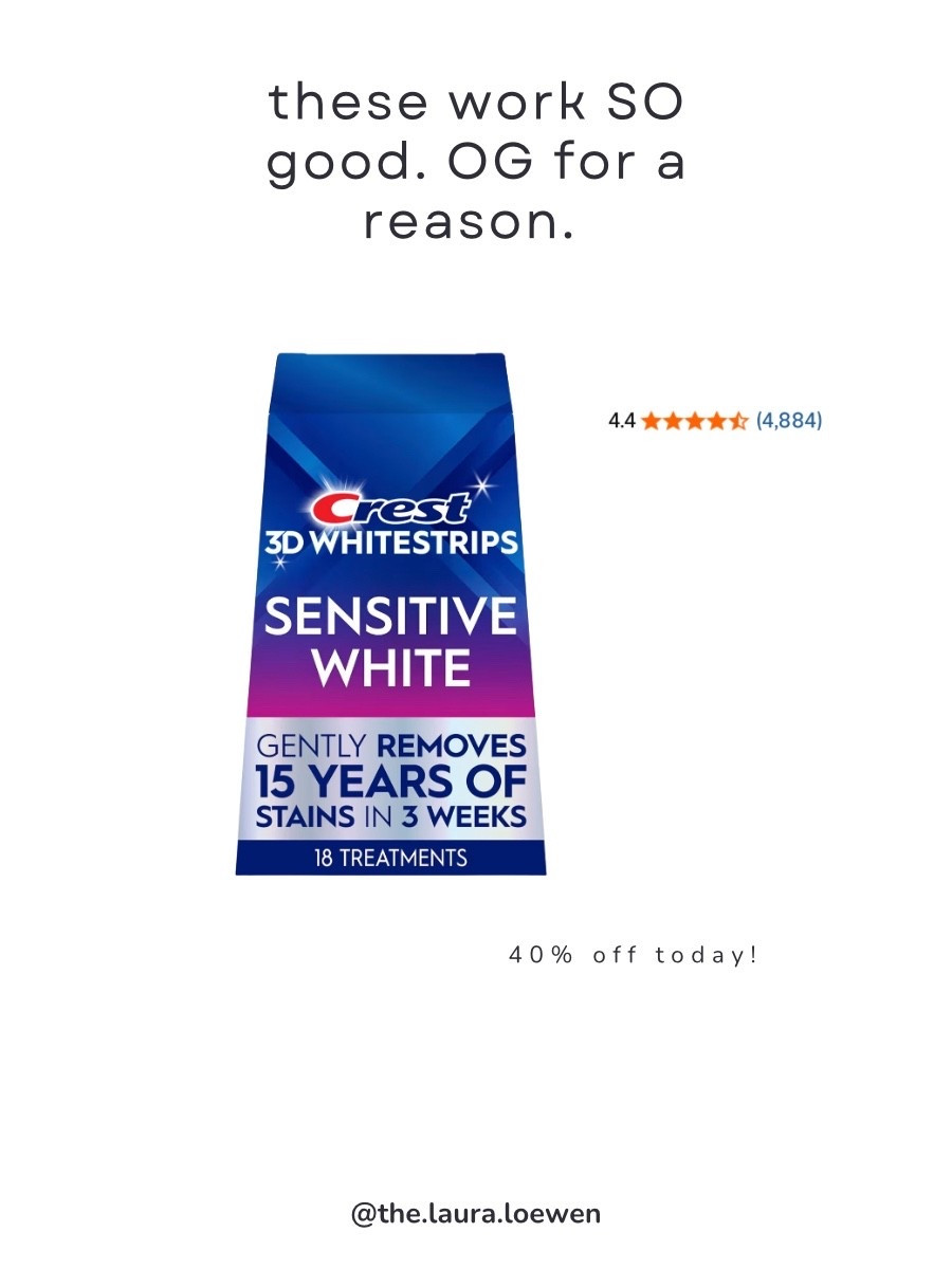 the OG whitening strips that get the job done! 40% off ✨




#LTKBeauty #LTKGiftGuide #LTKCyberWeek