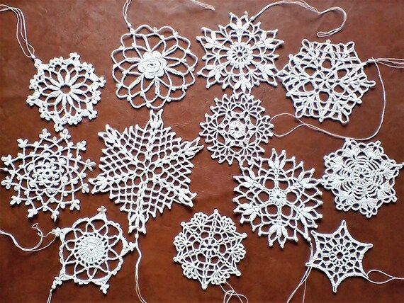 Crocheted snowflakes snowflakes crochet snowflakes Christmas Christmas decorations wedding decora... | Etsy (US)
