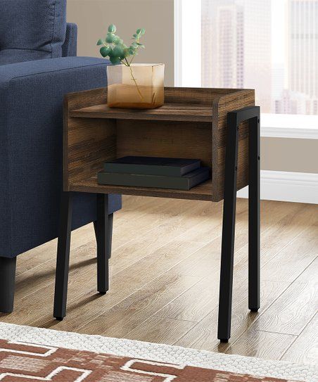 Brown & Black Two-Tier Closed Back Reclaimed-Look Side Table | Zulily