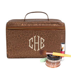 Monogrammed Metallic Leopard Train Case | Marleylilly
