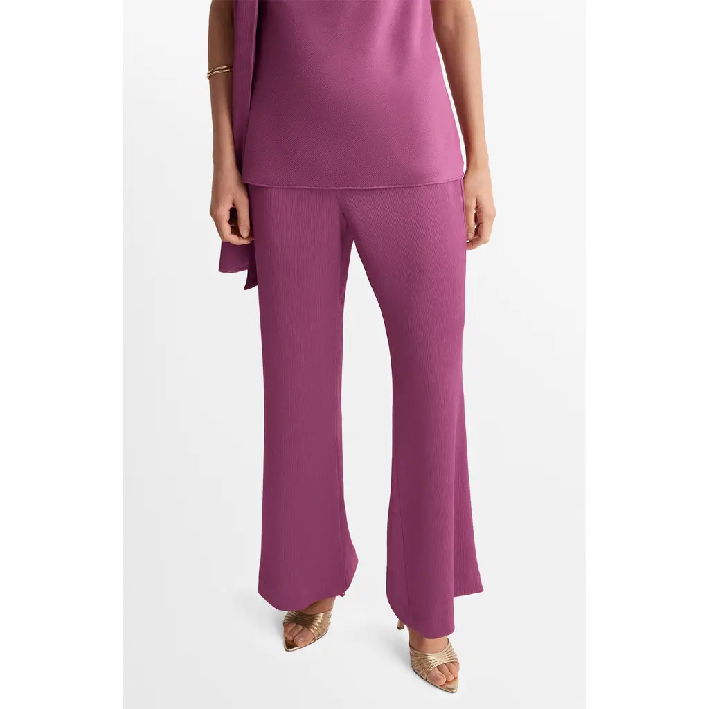 MANGO Straight Leg Satin Pants in Light/pastel Purple at Nordstrom, Size X-Large | Nordstrom