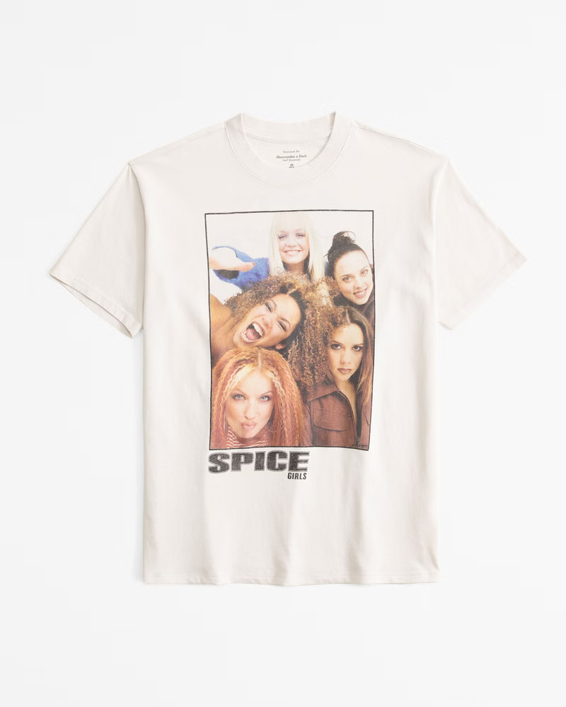 Abercrombie & Fitch Women's Oversized Spice Girls Graphic Tee in Feather Gray - Size S | Abercrombie & Fitch (US)