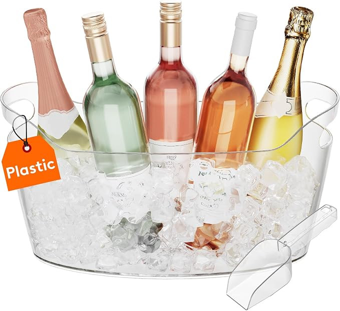 Lifewit 6.5L Ice Bucket for Parties, Portable Champagne Bucket for Cocktail Bar, Clear Plastic Dr... | Amazon (UK)