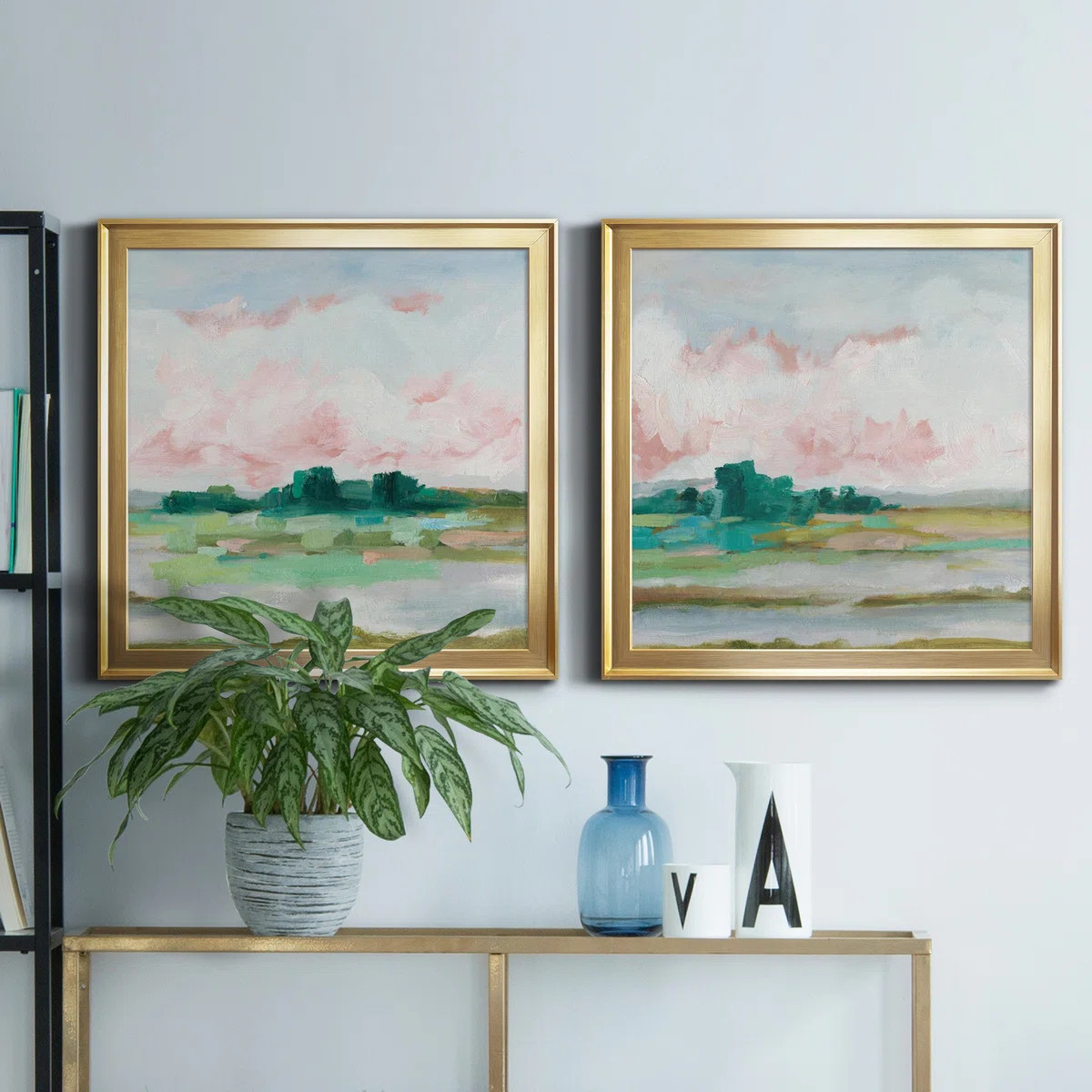Pink Marsh I - 2-Piece Painting Print | Wayfair North America