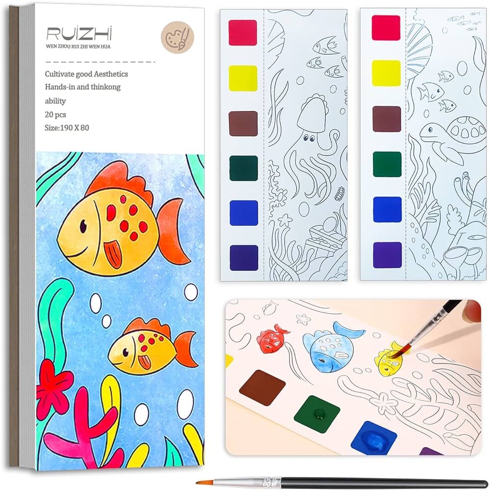 BAOXUE Water Coloring Books for Kids Ages 4-8,Pocket Watercolor Painting Book Kit for Toddlers,Ki... | Amazon (US)