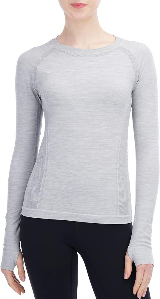 MathCat Seamless Workout Shirts for Women Long Sleeve Yoga Tops Sports Running Shirt Breathable A... | Amazon (US)