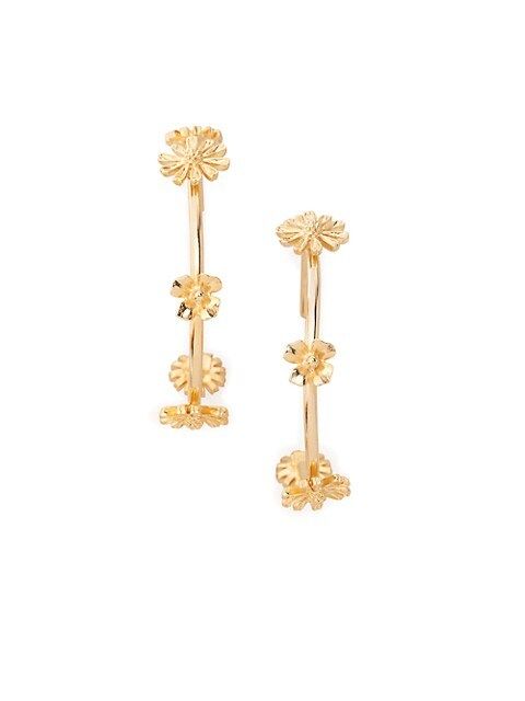 Goldtone Floral Hoop Earrings | Saks Fifth Avenue
