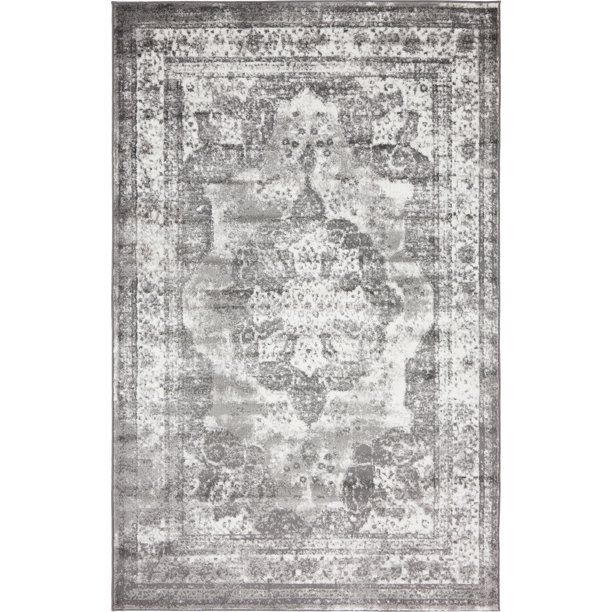 Unique Loom Salle Garnier Sofia Distressed Vintage Area Rug or Runner | Walmart (US)