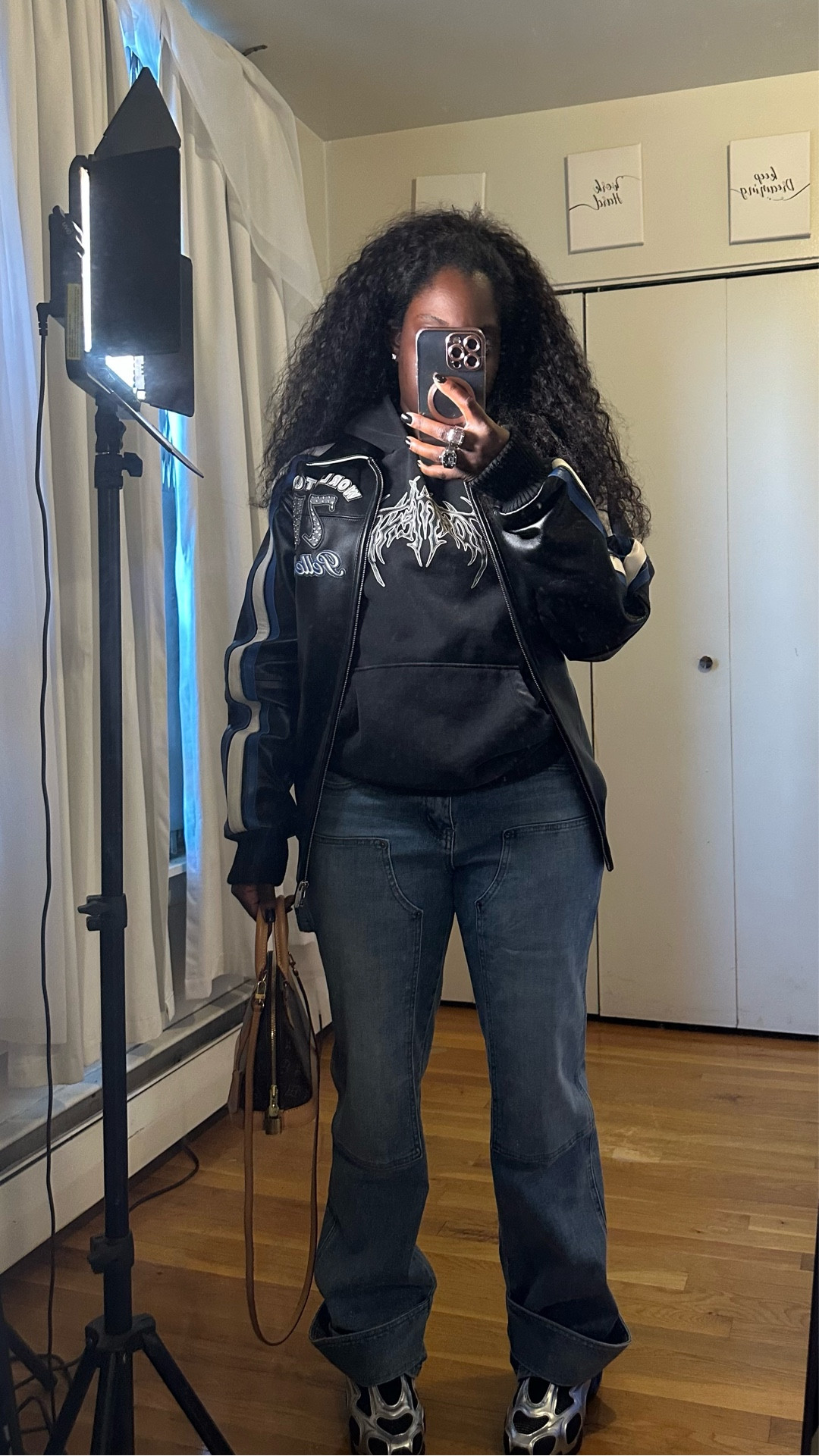 Sneakers are a size wms 8 
Hoodie size Medium 
Pelle Pelle Jacket 
Jeans are from Fashion Nova 

#LTKootd #LTKgrwm