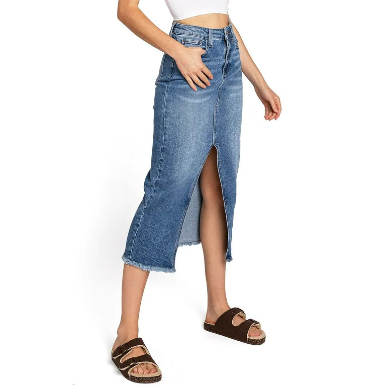 Celebrity Pink Regeneration Women's Juniors High Rise Jean Skirt (Medium Denim, 3) | Walmart (US)