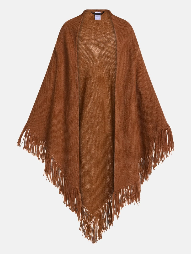 Scenario Women's Fringe Shawl, Caramelized | Walmart (US)