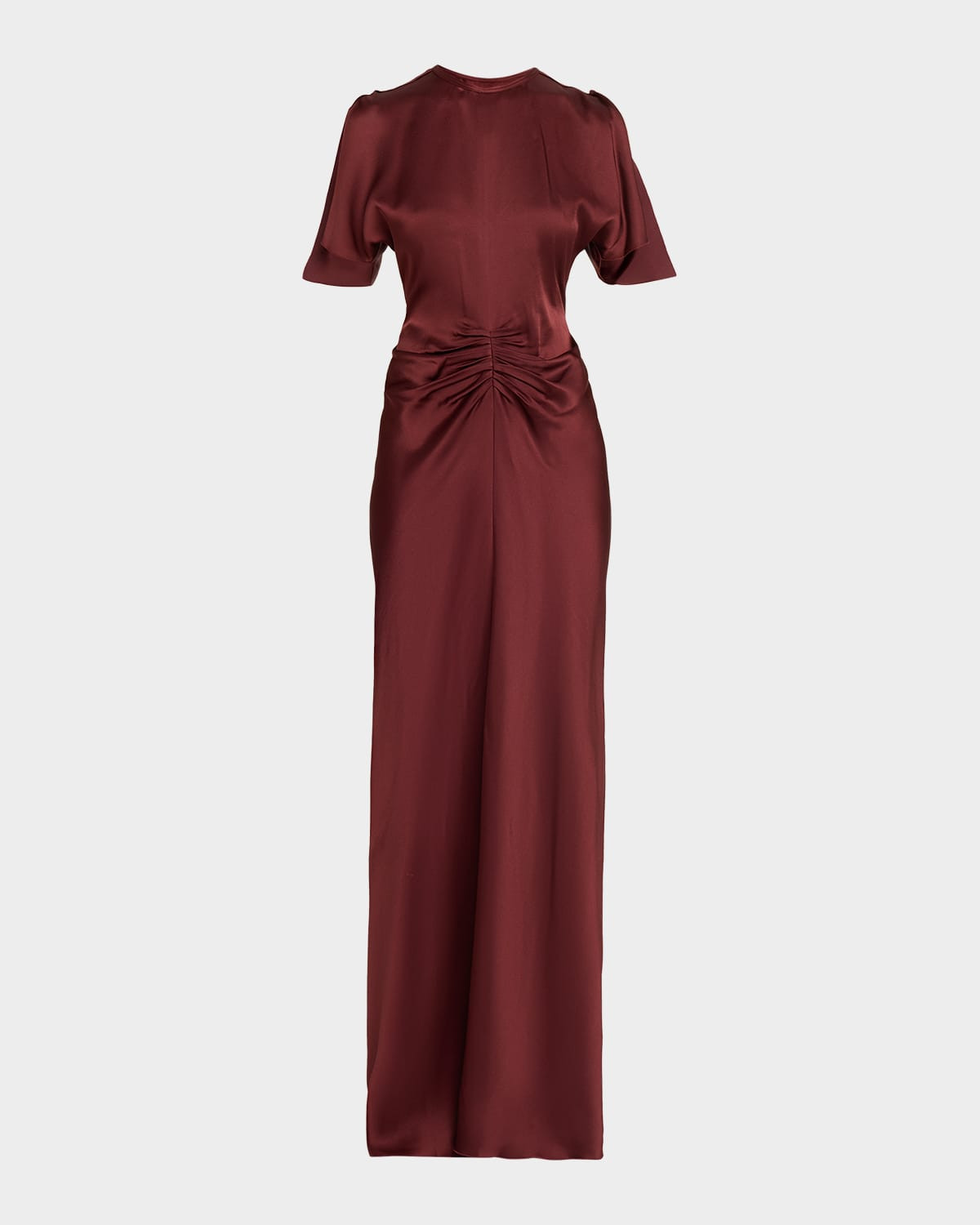 Gathered Waist Satin Maxi Dress | Neiman Marcus