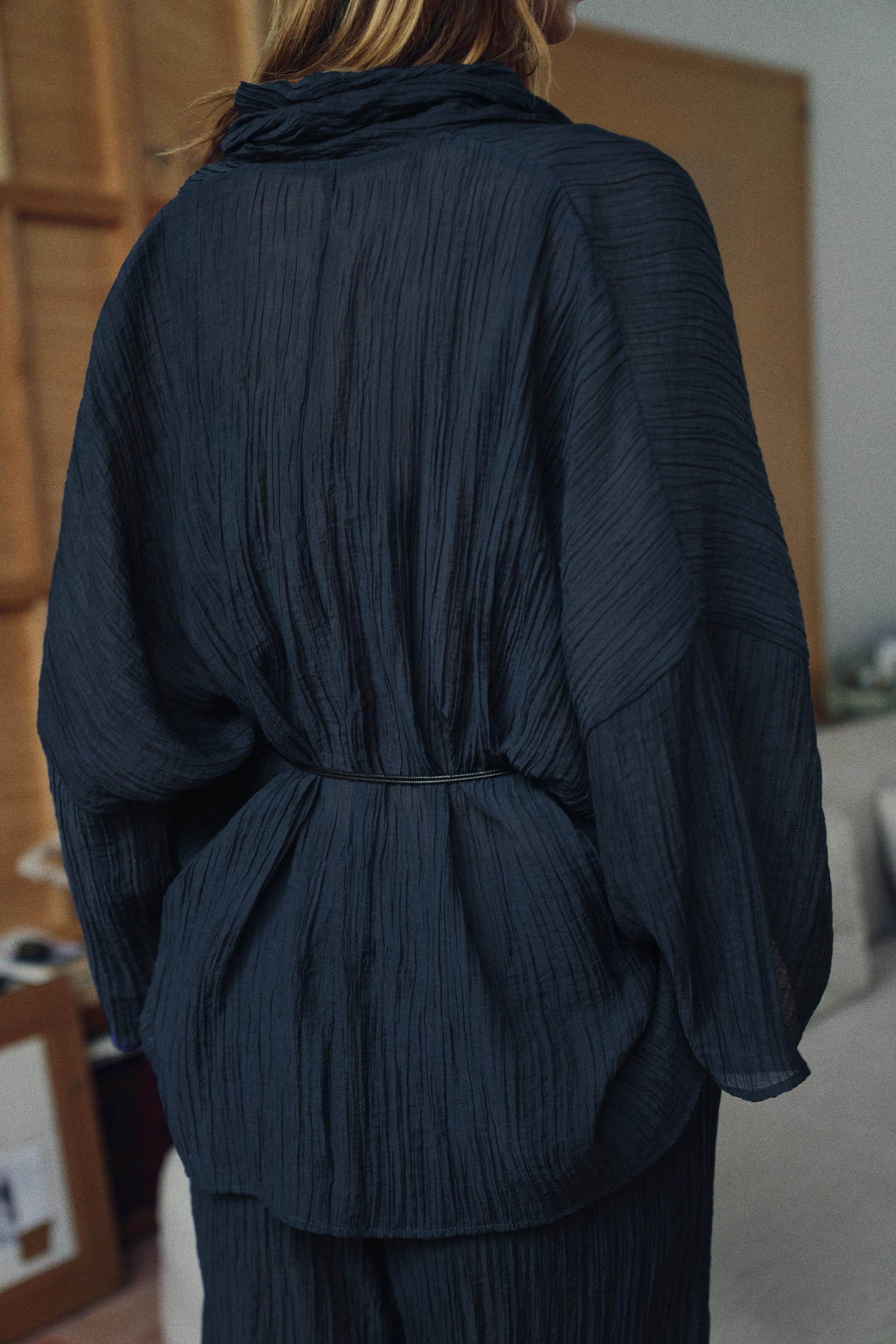 WRINKLED EFFECT BELTED JACKET | Zara US
