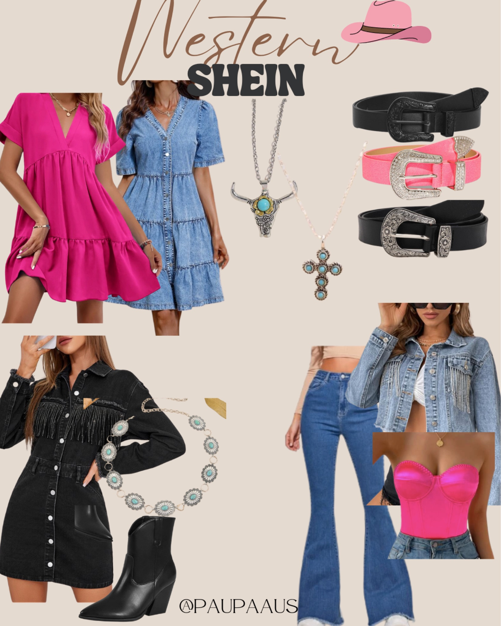 Shein western outlet dresses