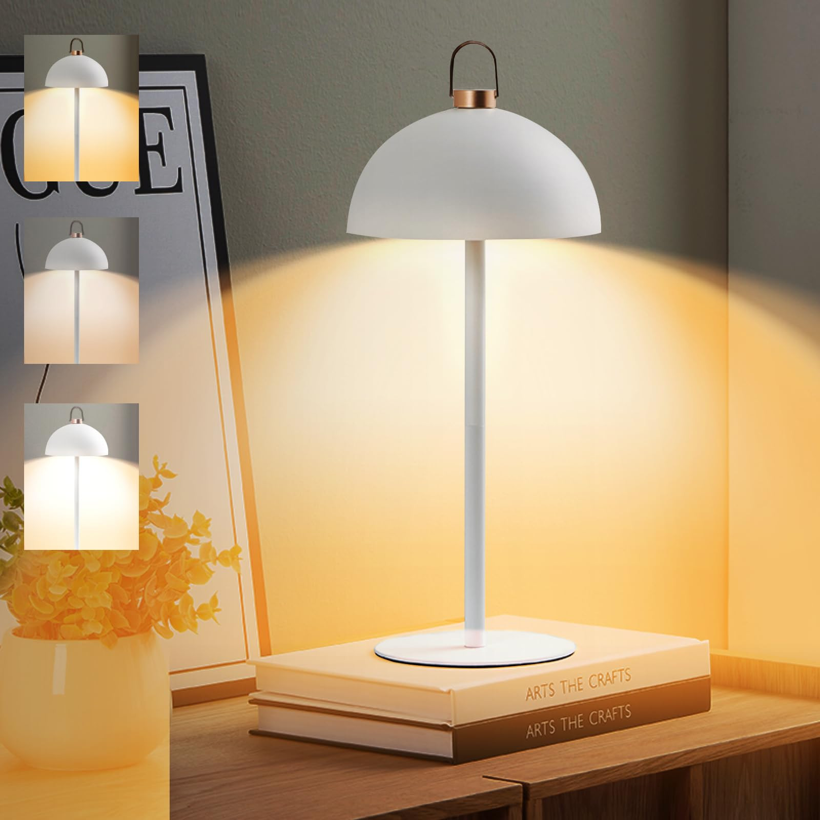 Cordless LED Table Lamp,Rechargeable Portable Desk Lamp,5000mAh Battery Operated,3 Color Stepless... | Amazon (US)