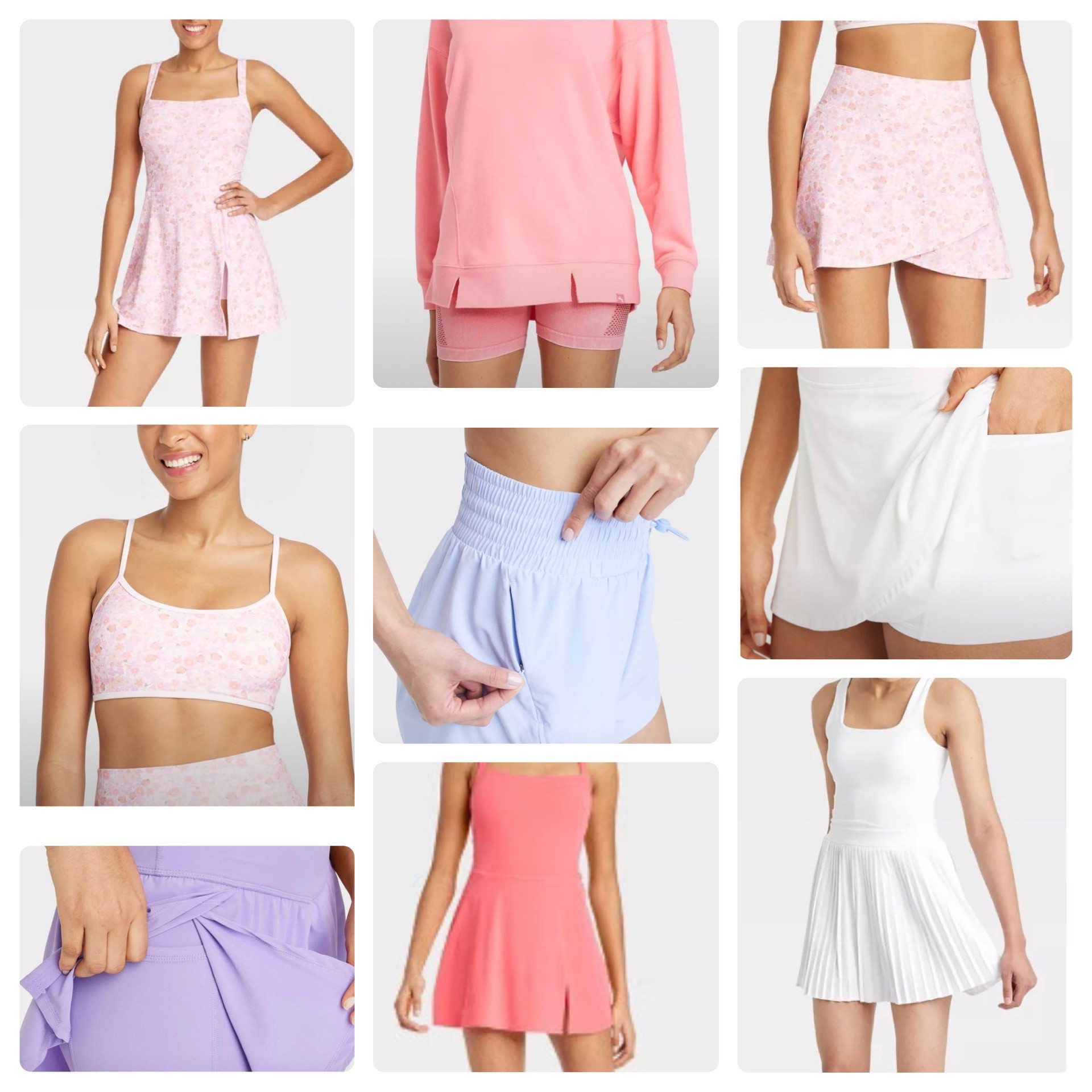 The cutest athleisure I’ve seen in a while!!
One thing I love is all the pieces mix and match with the pastel colors - but if I had to pick one it would be the flowered dress or skirt - along with the matching bra top and sweatshirt. Unique, sweet, and so comfortable and flattering!









Athleisure // Target workout// Target style // spring workout // Target haul // workout wear // workout stylee





#LTKStyleTip #LTKOver40 #LTKActive