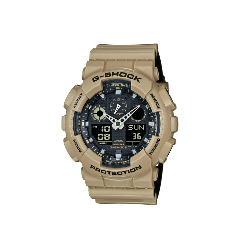 Men's G-Shock GA100L-8A Tan Silicone Japanese Quartz Sport Watch - Walmart.com | Walmart (US)