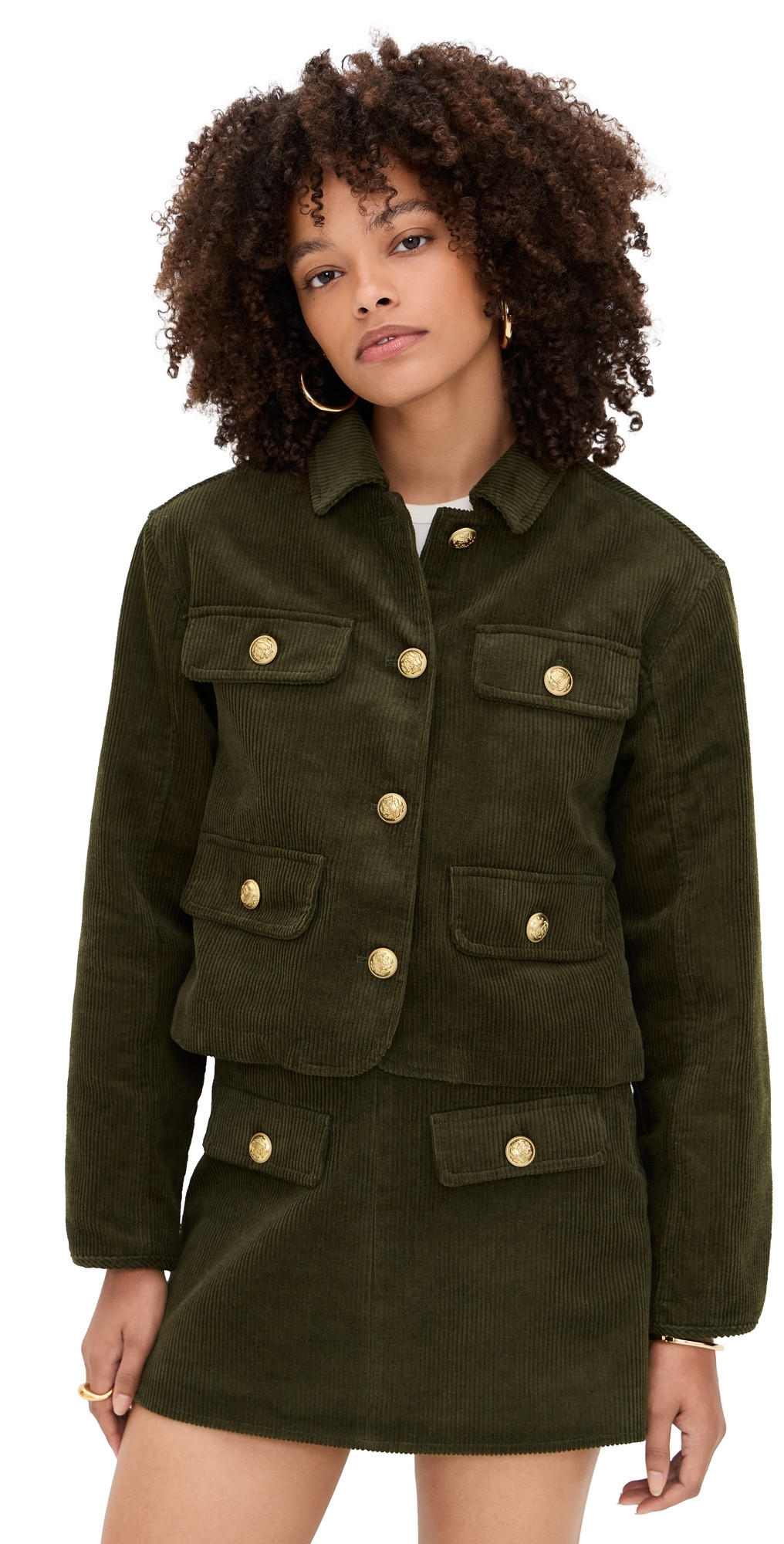 BLANKNYC Inside Scoop Corduroy Jacket Olive XS | Shopbop