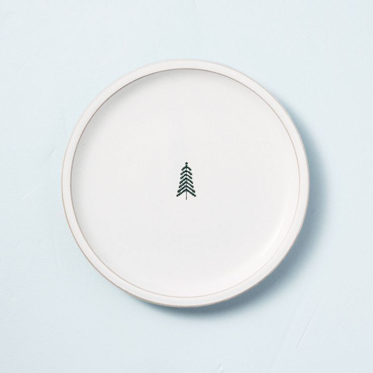 8.5" Winter Tree Stoneware Salad Plate Green/Cream - Hearth & Hand™ with Magnolia | Target