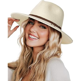 FURTALK Sun Hats for Women Summer Wide Brim UV UPF 50+ Panama Fedora Foldable Packable Straw Beac... | Amazon (US)