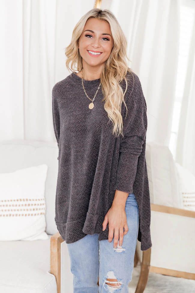 Uncomplicate My Life Charcoal Pullover FINAL SALE | Pink Lily