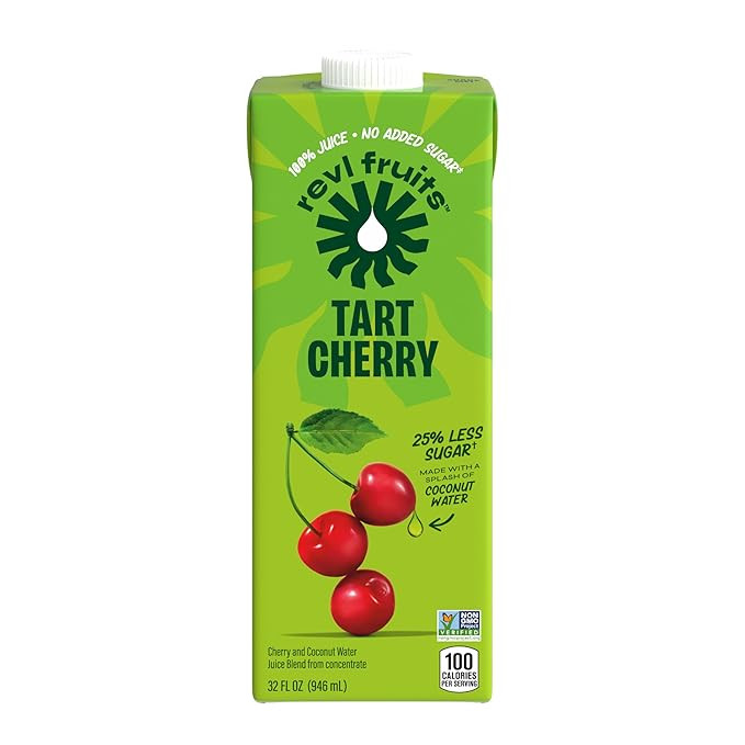Revl Fruits™ 100% Juice, No Added Sugar, Tart Cherry, 32 fl oz. Carton | Amazon (US)