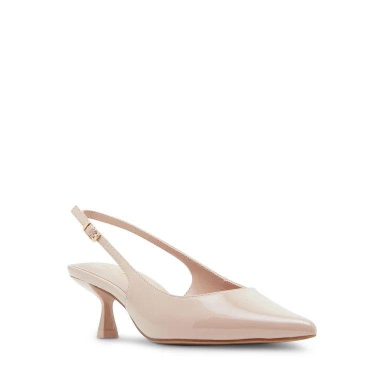Madden Girl Women's Valeriee Slingback Kitten Heel with Adjustable Strap - Walmart.com | Walmart (US)