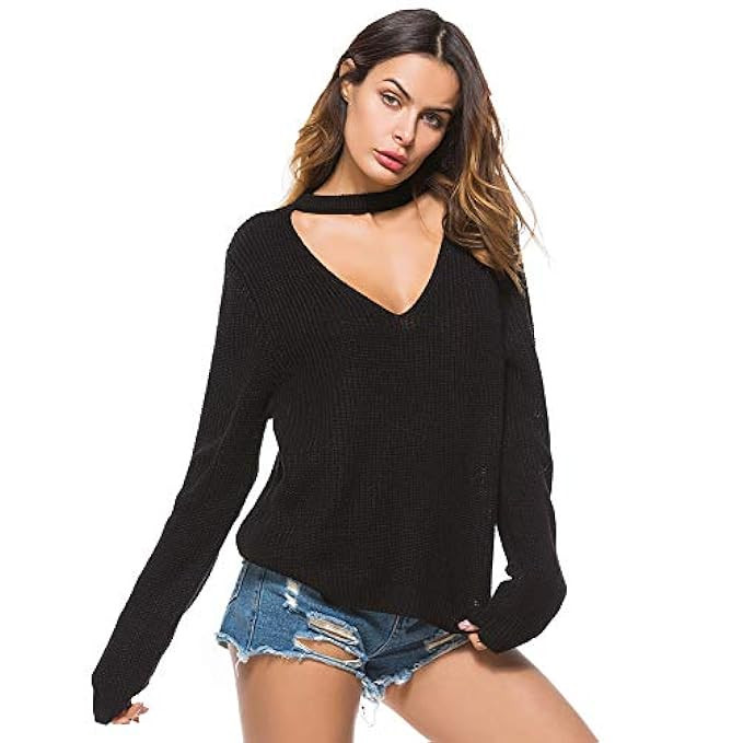 BeAllure Women's Casual Knitted Pullover Long Sleeve Chunky Warm Soft Sexy Designer Sweater Jumper T | Amazon (US)