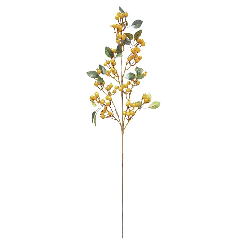 Yellow Berries & Leaves Stem, 31" | At Home