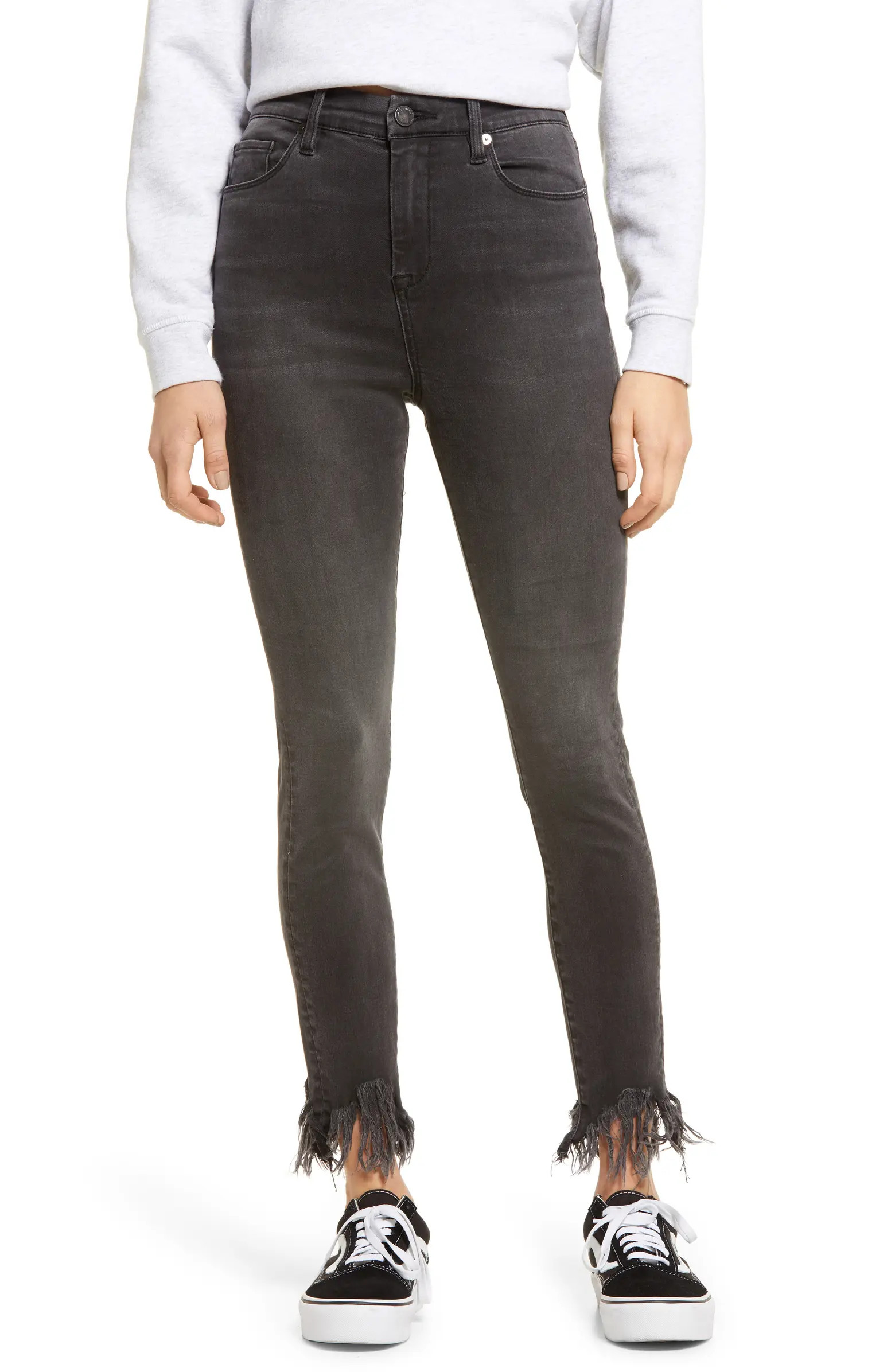 BLANKNYC The Great Jones High Waist Frayed Hem Skinny Jeans | Nordstrom | Nordstrom