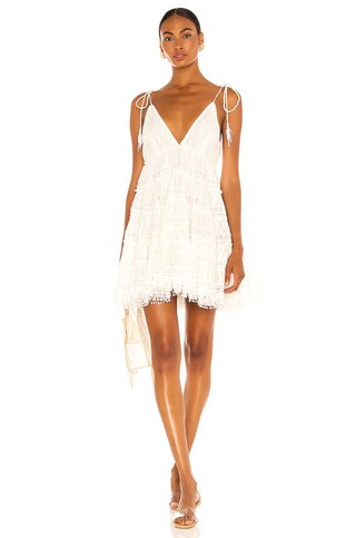 ROCOCO SAND Cia Tier Mini Dress in Off White from Revolve.com | Revolve Clothing (Global)