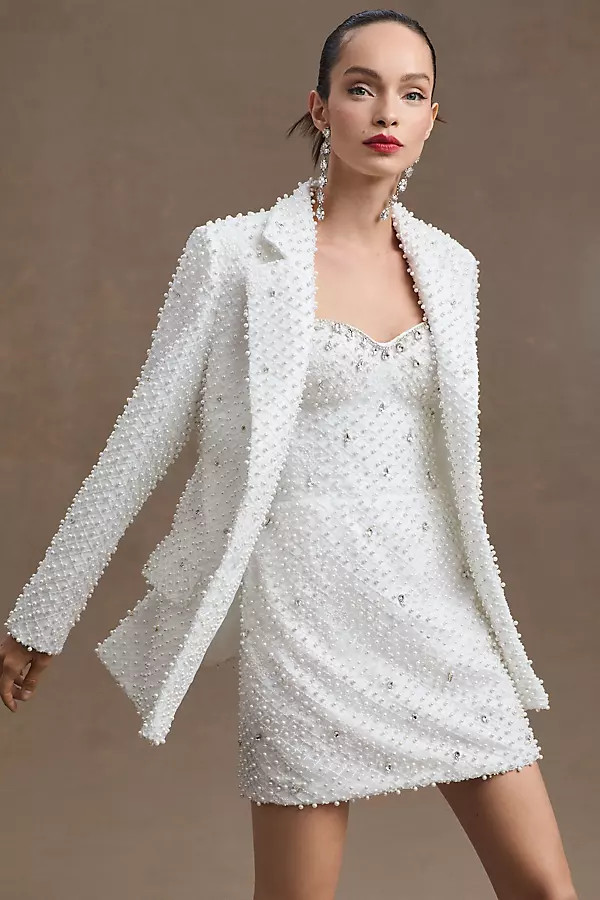 Morphine Fashion Hypnotized Pearl-Embellished Bridal Blazer | Anthropologie (US)