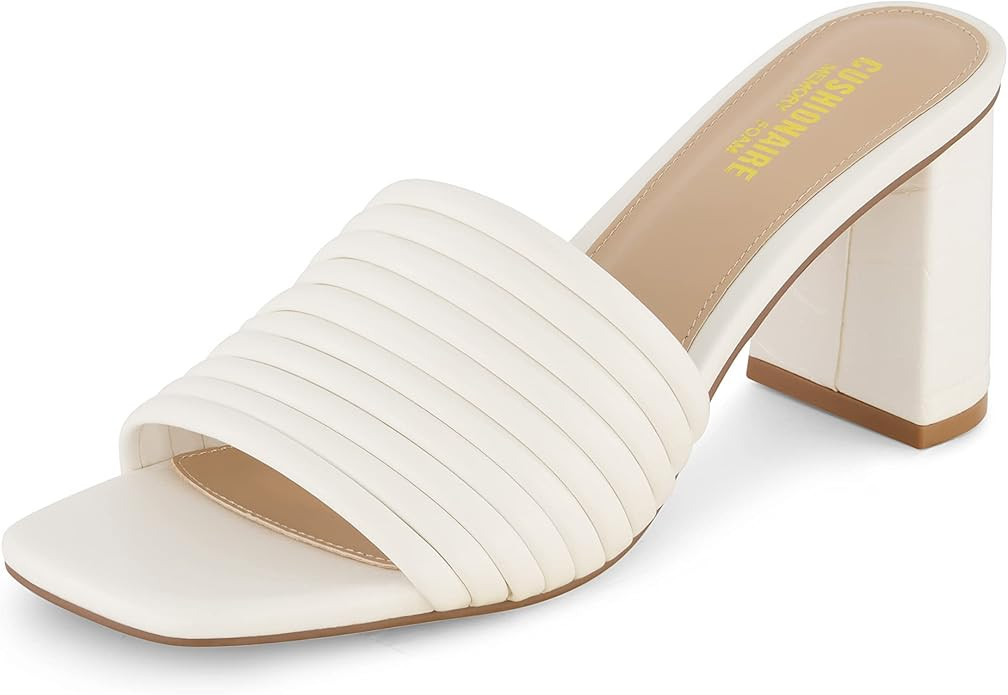 CUSHIONAIRE Women's Irma Strappy Block Heel Sandal +Memory Foam | Amazon (US)