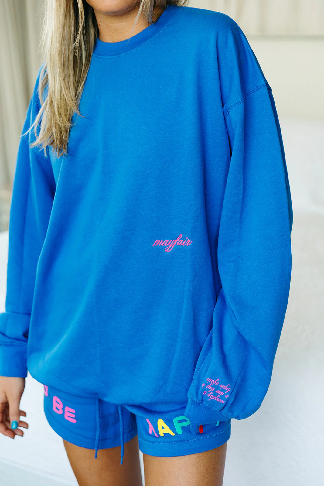 You Deserve To Be Happy Crewneck - Royal Blue | Triple Threads