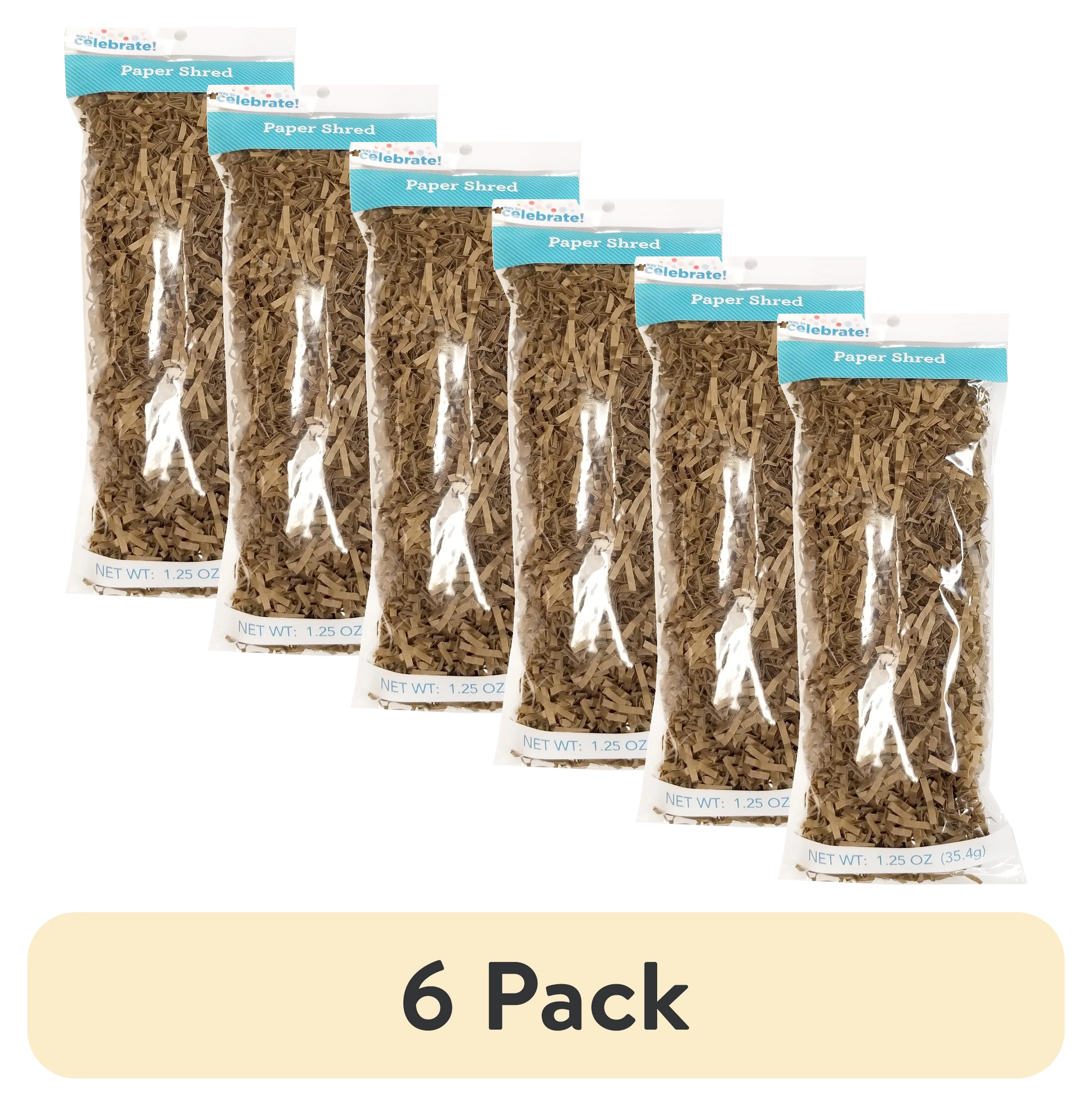 (6 pack) Kraft Paper Shred, 1.25 oz, by Way To Celebrate | Walmart (US)