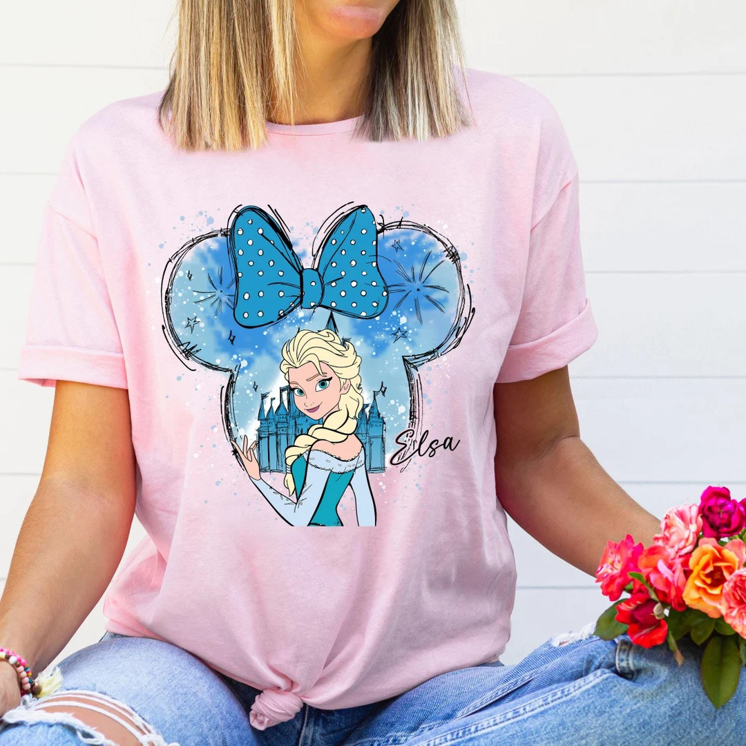 Disney Elsa Shirt, Frozen Elsa, Disney Castle Watercolor, Disney Matching, Princess Matching, Min... | Etsy (US)
