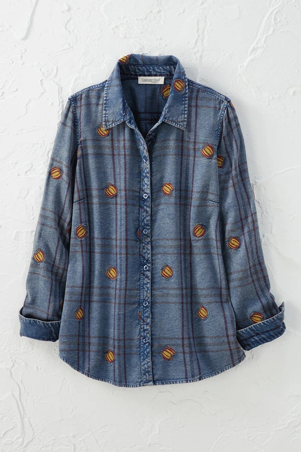 Plaid About Pumpkins Shirt | Coldwater Creek