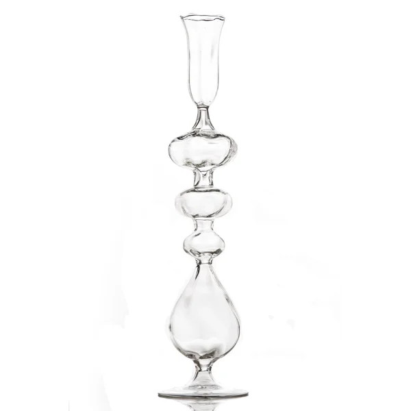 15.5'' H Glass Tabletop Candlestick | Wayfair North America