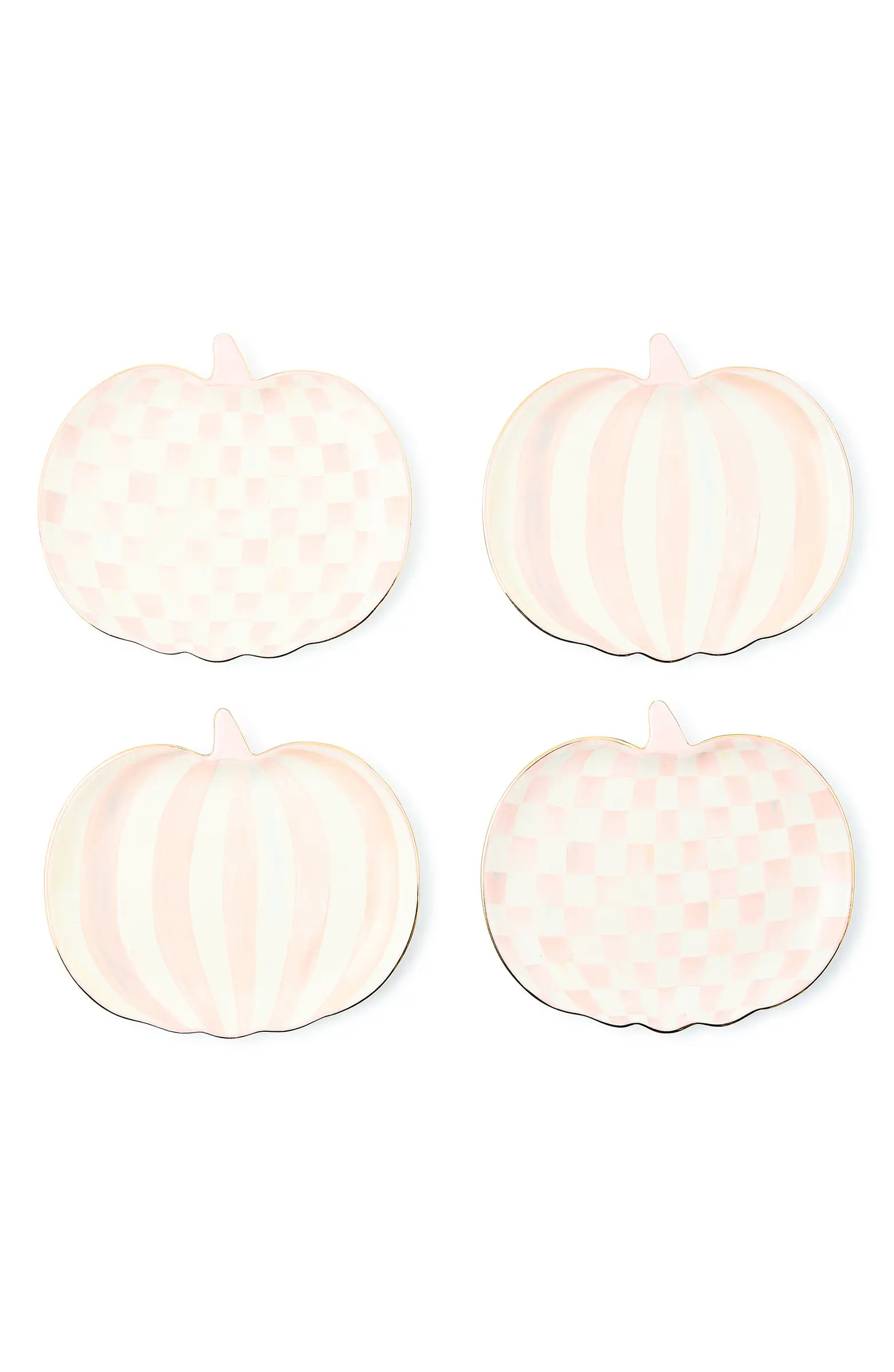 Set of 4 Rosy Check Pumpkin Dessert Plates | Nordstrom