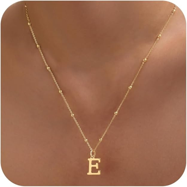 Initial Necklaces for Women Dainty Gold Letter Pendant Necklace 14k Gold Plated A-Z Name Necklace... | Amazon (US)